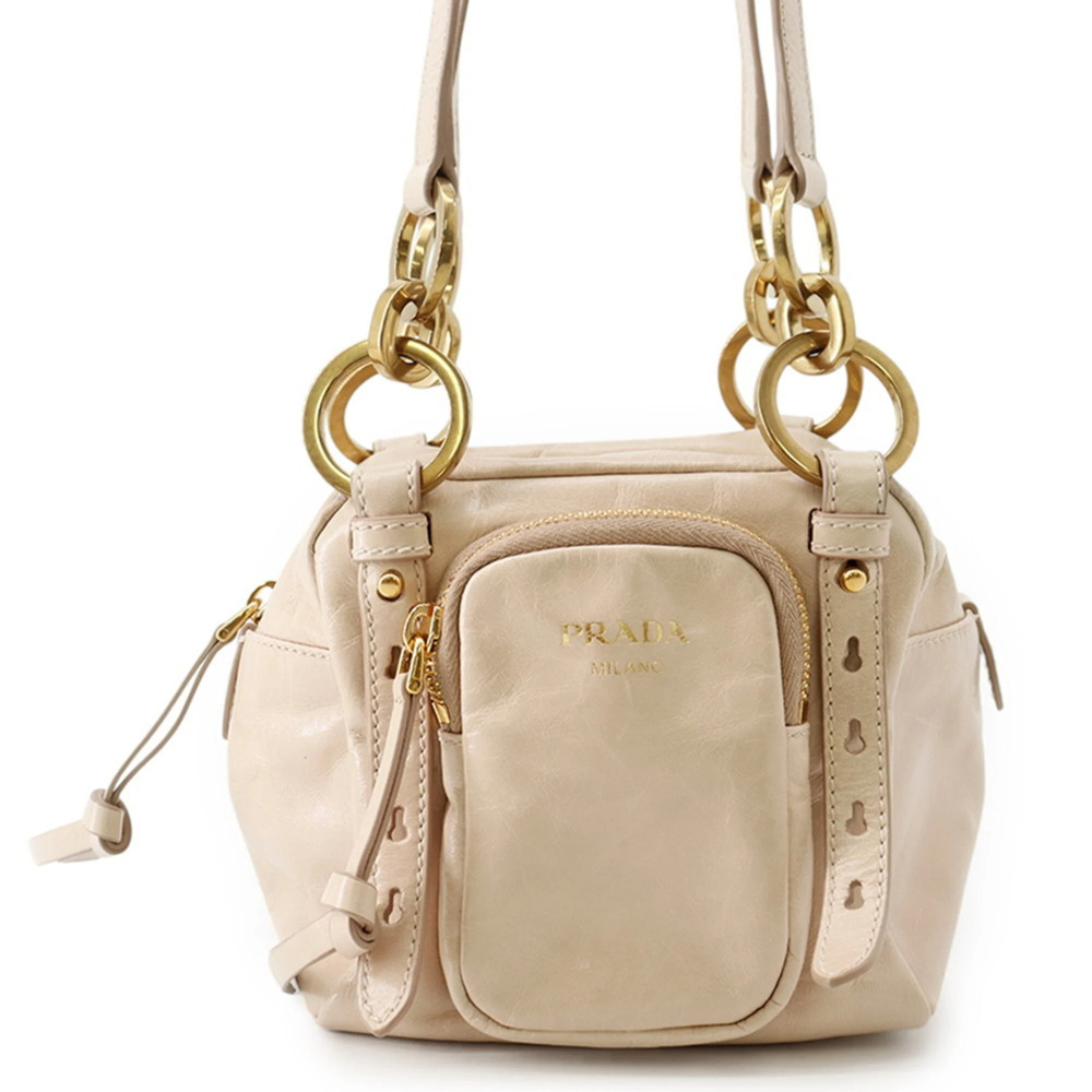 Prada Shoulder Bag Soft Lux Leather PRADA Handbag